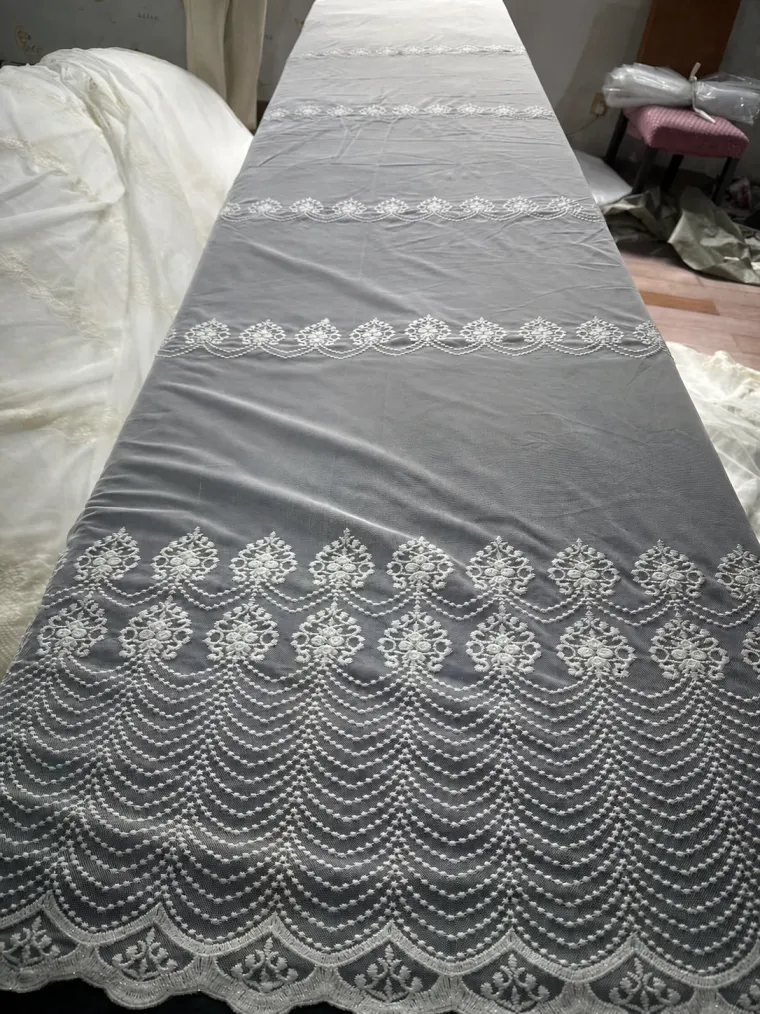 Embroidered sheer fabric model 6805