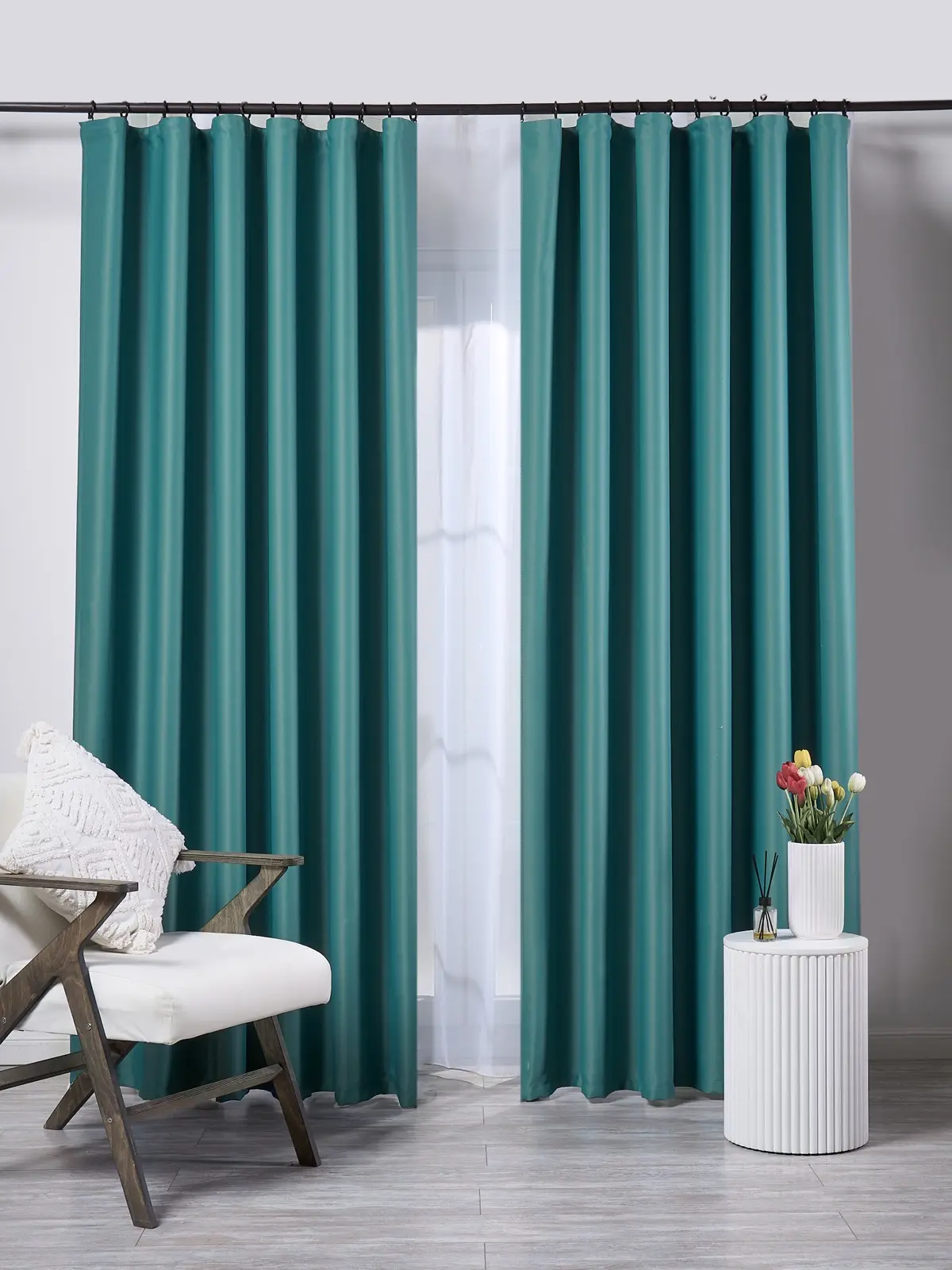 Teal curtain colour option